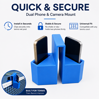 Support de téléphone en plastique imprimé en 3D pour filet de tennis, support double position pour caméra sportive, support d'enregistrement d'entraînement pour le padel