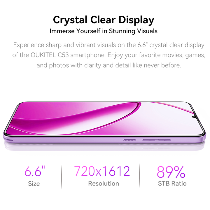 OUKITEL C53 パープル 8GB RAM 64GB sim フリー OUKITEL C53【スペック】価格や発売日 | スマホBANK