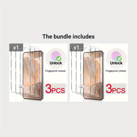 Protection d'écran en verre trempé, lot de 3, compatible avec le déverrouillage par empreinte digitale, dureté 9H, résistance aux rayures pour Samsung S25 S26