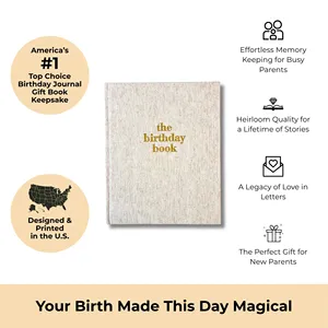 Diario dei Ricordi LABON per Compleanno, Copertina in Lino, Lettera al Mio Bambino, Libro dei Ricordi per Neonati, Regalo per Nuovi Genitori, Diario per Baby Shower - Product Image 2