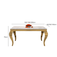 YuanChang ensemble de table à manger moderne en acier inoxydable doré de haute qualité table à manger en marbre de luxe pour la maison