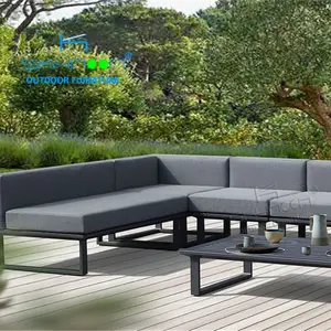 Sofa Rotan Set Taman Furniture Panas Semua Aluminium Khusus Meja Kopi Grosir Kualitas Tinggi Tepi Kolam Renang Sofa Set Garden (32095)