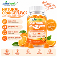 Gummies de calcium 1000mg, magnésium, zinc avec D3, K2, B6, base de pectine, sans OGM, marque privée, OEM
