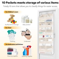 5 niveaux sur la porte organisateur étagère suspendu sac de rangement en tissu derrière la porte organisateur de stockage suspendu