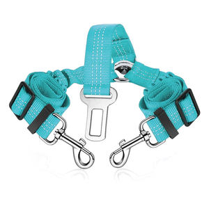 Ceinture de sécurité double pour <span class=keywords><strong>chien</strong></span>, anti-emmêlement, réglable, laisse de sécurité pour animaux de compagnie avec amortisseur élastique, réfléchissante, en forme de Y - Product Image 5