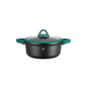 Casserole de qualité supérieure VENUS avec logo personnalisé, 20/24/28 cm, en <span class=keywords><strong>aluminium</strong></span> moulé, couvercle en verre, poignée en silicone antiadhésive, compatible gaz et induction - Product Image 2