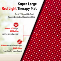 Grande couverture de luminothérapie LED intégrale de 1320 LED, double longueur d'onde 660nm 850nm, enveloppante pour une routine de bien-être quotidienne