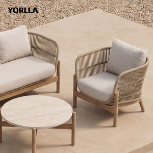 Meubles modernes <span class=keywords><strong>de</strong></span> luxe <span class=keywords><strong>en</strong></span> bois <span class=keywords><strong>de</strong></span> teck imperméables avec coussins balcon <span class=keywords><strong>jardin</strong></span> patio hôtel sectionnel modulaire canapé d'extérieur - Product Image 3