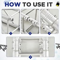 Estructura de Aluminio Plateado con Certificación TUV, 290x290mm, con Capacidad de Carga de 500kg, para Luces de Escenario DJ y Exhibiciones de Eventos
