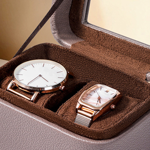 Flip Open PU Leather <b>Watch</b> Box 2-Slot Transparent Window Display <b>Case</b> for <b>Watches</b> Jewelry Gift Storage Organizer - Product Image 5