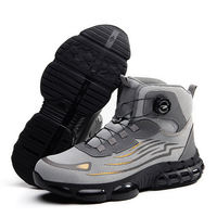 Chaussures de sécurité montantes personnalisées pour hommes, résistantes aux chocs, avec embout en acier, anti-perforation et boucle rotative – Vente en gros