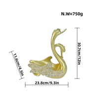 Figurine Cygne en Résine Style Art Déco Antique pour Décoration Intérieure, Meuble TV Johnson Lee, Mariage, Salon, Chambre, Cave à Vin