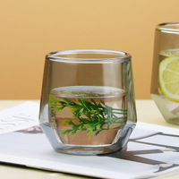 Tasse à thé moderne en verre coloré double couche, en borosilicate haute résistance, écologique, anti-brûlure, disponible en plusieurs tailles