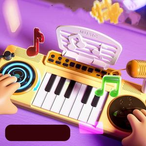 Mesa de Piano Electrónico Multifuncional para Niños, con Luces, Teclado Luminoso, Doble Tocadiscos y Micrófono, Venta al Por Mayor - Product Image 3