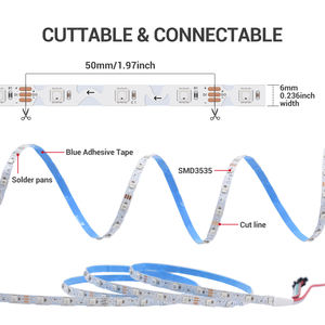 Bande LED intelligente pleine couleur intégrée SMD3535 SK6812, adressable, 6 mm RGBIC Zigzag 60 LED DC12V pour toile de fond de scène événementielle - Product Image 5