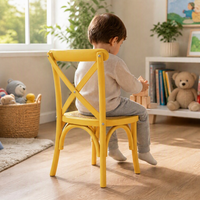 Chaise en bois rustique MULIGNA Industrial Bistro Bentwood pour événements, fêtes d'anniversaire, location, enfants, dossier croisé, pour hôtel, salon, école