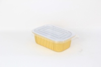 Barquette de traiteur pleine grandeur 680 ml en aluminium, rectangulaire, avec couvercle en plastique de qualité alimentaire résistant au four, pour la préparation de repas à emporter