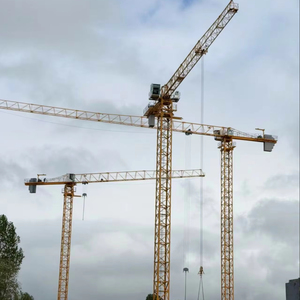 <span class=keywords><strong>Grue</strong></span> à tour de construction 8T sans cabine à plateau plat, Moteur de boîte de vitesses, Engrenage d'orientation, Boîtier de résistance, Section de mât, Grimpement interne - Product Image 1