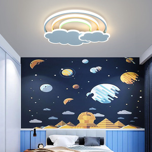 Luce romantica calda del soffitto della camera dei bambini delle nuvole rosa bianche del fumetto creativo della lampada da soffitto della camera da letto dell'arcobaleno - Product Image 5