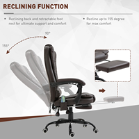 Fauteuil de massage vibrant ergonomique à 7 points avec repose-pieds et soutien lombaire