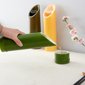 Taza de Sake con forma de bambú, artículos de bebida de plástico de calidad alimentaria para fiestas, adultos, amarillo, verde, <span class=keywords><strong>E</strong></span> 15 - Product Image 2