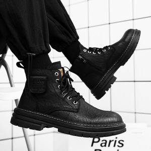 Bottes Martin pour enfant, bottines à bout rond, doublure en peluche, semelle extérieure en caoutchouc, isolantes, bottes de travail pour homme, tailles 45, 47, 48 - Product Image 4