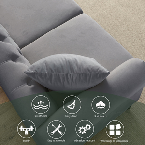 Sofá Chesterfield de Terciopelo Acolchado de 3 <span class=keywords><strong>Plazas</strong></span>, Estilo Mid-Century, Personalizable, de Lujo, para Sala de Estar u Hotel - Product Image 6