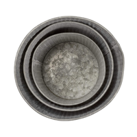 Lot de 3 boîtes en métal de style rustique Primitives en métal galvanisé et bois pour décor de cuisine à la maison Pot de fleur