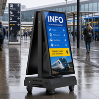Afficheur LCD étanche IP65 de 43 pouces, 2000 nits de luminosité élevée, signalisation numérique intelligente Android pour utilisation en extérieur