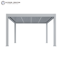 Pergola à lames orientables en aluminium, toit motorisé, autoportante, électrique, étanche, pour jardin, extérieur, balcon, écologique, revêtement poudré