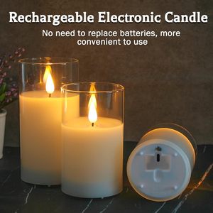 Chất lượng cao bán buôn có thể sạc lại LED trụ cột Nến điện Flameless sáp thực điều khiển từ xa hẹn giờ nhấp nháy LED nến - Product Image 3