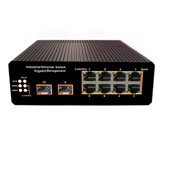 10/100/1000Mbps Industrial Switch Managed Poe 10 Ports L2 Managed Type Industrial PoE Switch