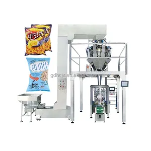 Systèmes de pesage multi-têtes entièrement automatiques machine verticale de remplissage et d'emballage de frites de pomme de terre snacks azote