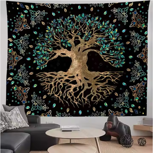 定制编织白色黑色太阳月亮挂毯塔罗牌壁挂占卜巫术印花床罩垫 - Product Image 2