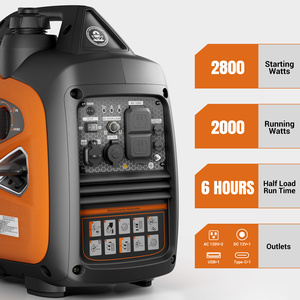 เครื่องกำเนิดไฟฟ้าเบนซินแบบพกพา 2000W/2800W ระบบ 4 จังหวะ ประหยัดพลังงาน น้ำหนักเบา แรงดันไฟฟ้าคู่ 230V 50/60Hz สตาร์ทด้วยระบบดึงกลับ รุ่น Super Silent - Product Image 1