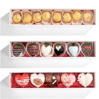 Boîtes cadeaux en papier blanc avec couvercles transparents pour chocolats, fraises, macarons, truffes, bonbons, desserts, emballages alimentaires