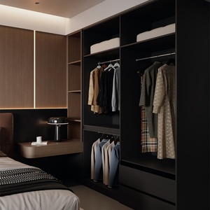 Ensemble de chambre à coucher avec armoire, table de chevet d'angle, design moderne, meubles sur mesure - Product Image 4