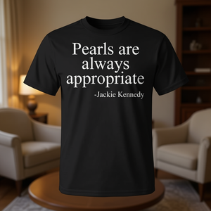 Le perle sono sempre adatte per la maglietta da uomo dal taglio classico, nera - Product Image 1