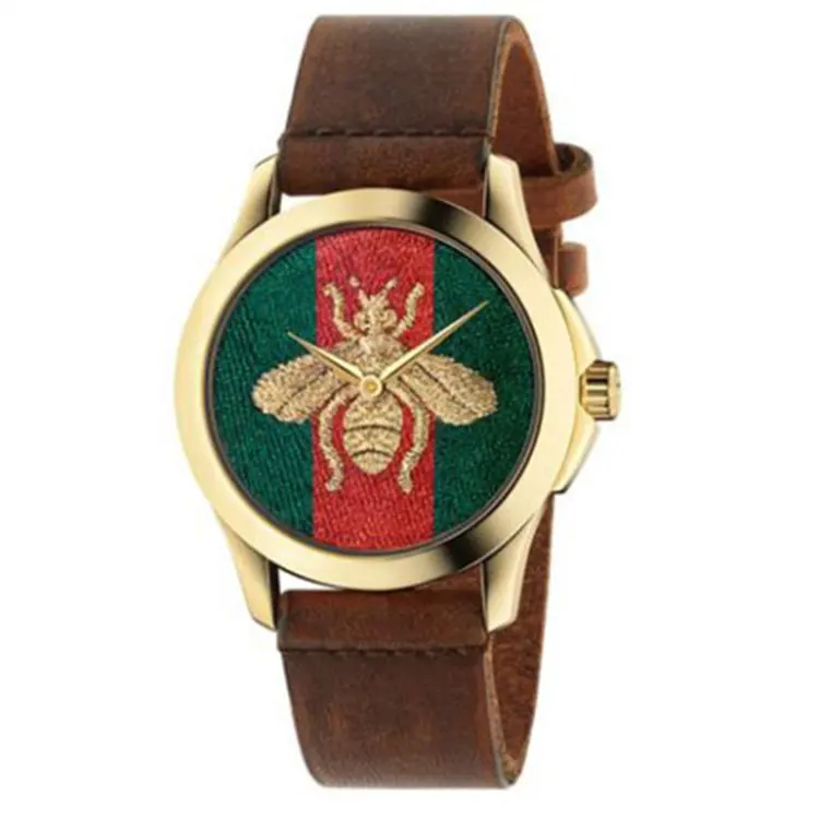 Wholesale New Arrival Fashion Minimalist Tiger Bee Snake Leather Wrist Couples Quartz Watch