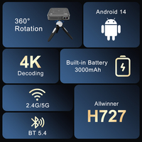 Projecteur de poche DLP P11 4K Android 14, vente en gros d'usine, logo personnalisé ODM OEM, projecteur intelligent portable, faible MOQ