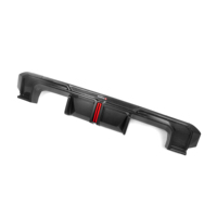 Diffuser Bumper belakang, bahan serat karbon kering gaya SQ dengan lampu LED untuk BMW M3 G80 4 pintu/M4 2 pintu 2021 + G80 G82 G83 Diffuser belakang