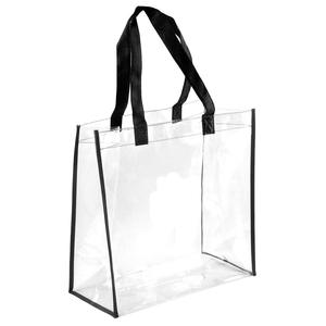 Wholesale Clear transparent plastic handbags, NFL Stadium Approved PVC Tote shopping bags with handles