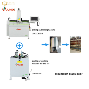 JUNDE Minimalist Glass Cabinet Door Manufacturing Equipment Set CNC Milling + Semi-auto Precision Cutting <b>Saw</b> Combo - Product Image 1