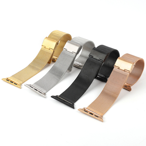 Bracelets en maille pour Apple Watch Series 7 6 <span class=keywords><strong>SE</strong></span> 5 4 3 2 1, boucle de bracelet en acier inoxydable pour 38 42 40 44 41 45 mm - Product Image 1