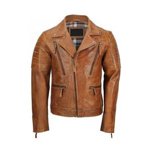 Chaqueta de cuero genuino de motocicleta clásica OEM personalizada con logotipo impreso reflectante posición frontal con revestimiento de primera calidad con capucha a prueba de viento - Product Image 6