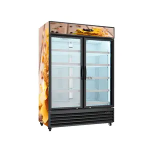 面包店水展示饮料冷却器立式冷却器饮料展示冰箱玻璃门