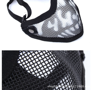 Masque camouflage demi-visage en fil d'acier pour cyclisme en extérieur, toutes saisons, respirant, léger, pour adulte, idéal pour les fêtes - Product Image 6