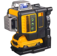 Niveau laser rotatif industriel DW089LG à 360 degrés, 12 lignes vertes, 3 côtés, pour usage extérieur