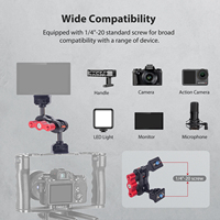 Bras magique à double tête OEM Mechrig 1/4 "vis avec support de goupille de localisation pour moniteur de lumière de remplissage de micro de cage d'appareil photo reflex numérique