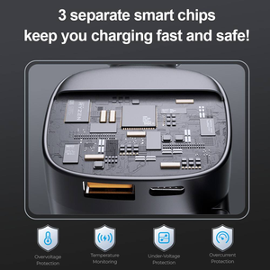 Chargeur de voiture rétractable SUNDA 84W en gros, charge rapide pour téléphone, adaptateur de voiture 3-en-1 USB QC30W PD30W PPS33W - Product Image 4